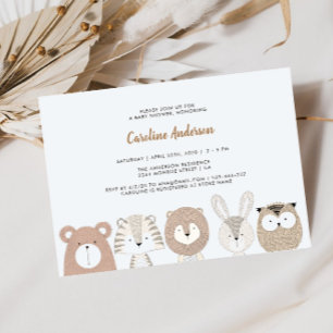 Woodland Animals Baby Shower Invitation
