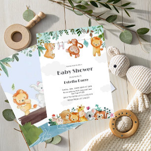 Woodland Animals Baby Shower Invitation