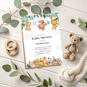 Woodland Animals Baby Shower Invitation