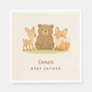 Woodland Animals Baby Shower  Napkin