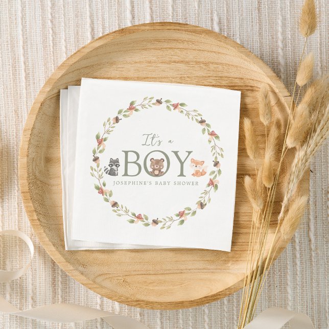 Woodland Animals Baby Shower Napkin (Creator Uploaded)