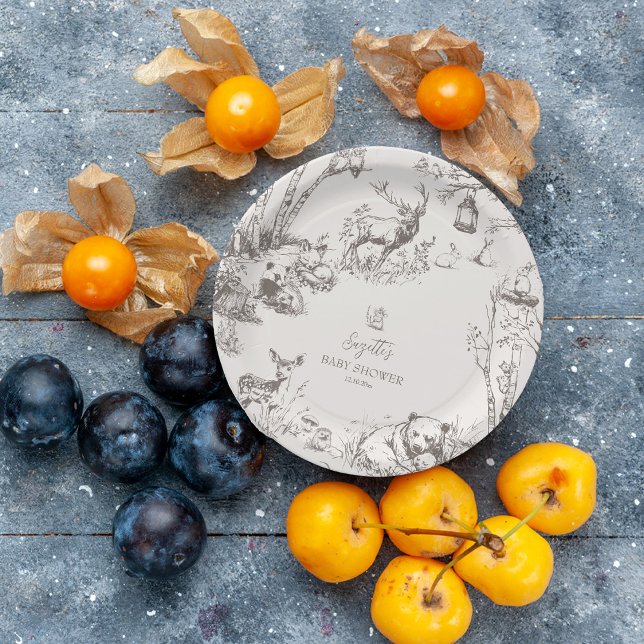 Woodland Animals Baby Shower Paper Plate (Creator Uploaded)