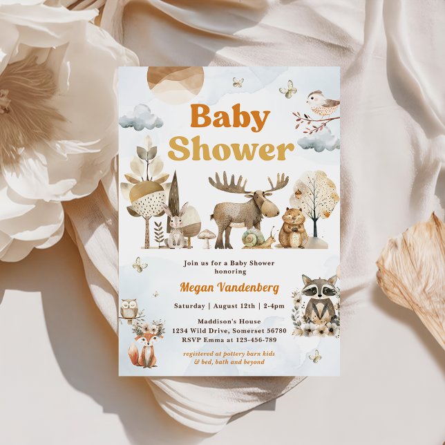  Woodland Animals Baby Shower Party  Invitation (Creator Uploaded)