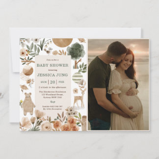 Woodland Animals Baby Shower Party Invitation
