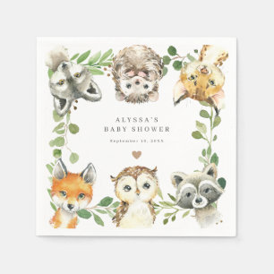 Woodland Animals Baby Shower Party Paper Napkins