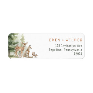 Woodland Animals Baby Shower Return Address Label
