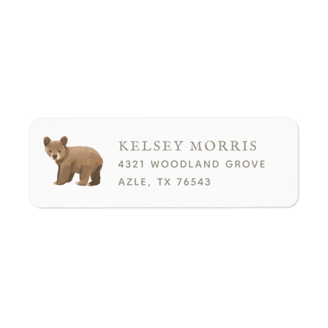 Woodland Animals Baby Shower Return Address Label (Front)