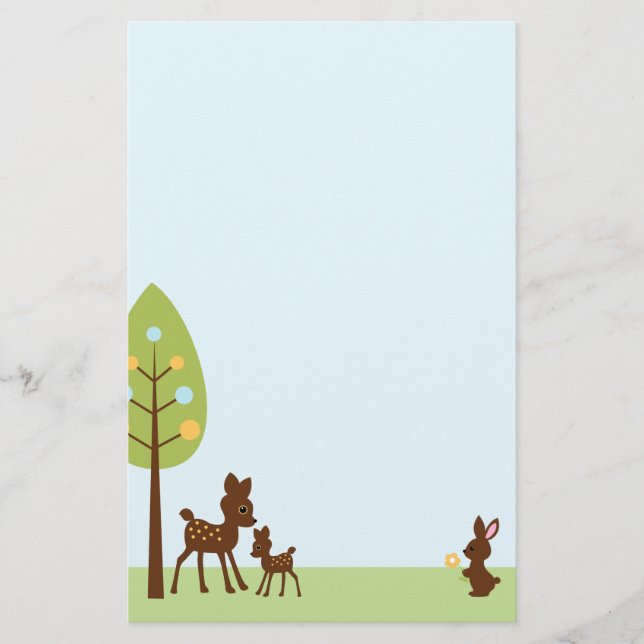 Woodland Animals Baby Shower Stationery (Front)