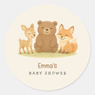 Woodland Animals Baby Shower Stickers