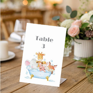 Woodland Animals Baby Shower Table  Number