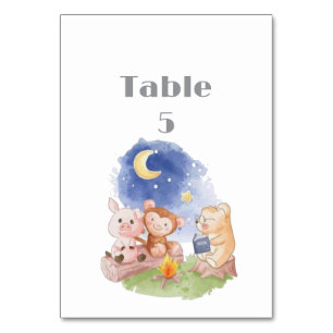 Woodland Animals Baby Shower Table Number
