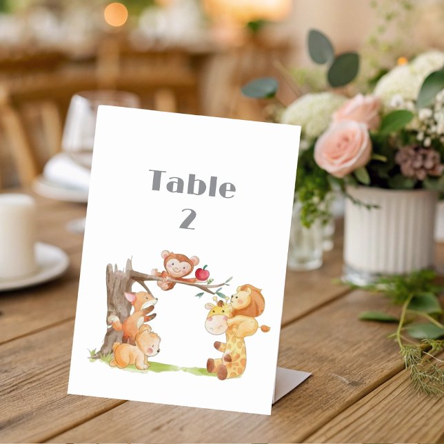 Woodland Animals Baby Shower Table  Table Number (Creator Uploaded)