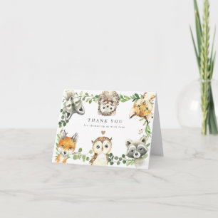 Woodland Animals Baby Shower Thank You Card