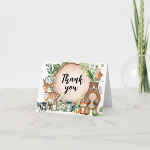 Woodland Animals Baby Shower Thank You Card