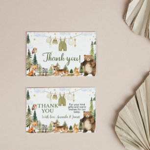 Woodland Animals Baby Shower Thank You Card