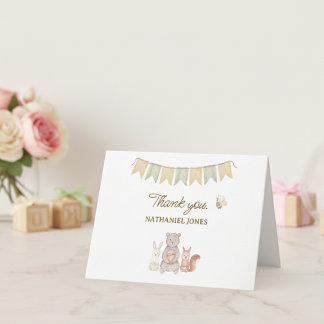 Woodland Animals Baby Shower Thank You Card
