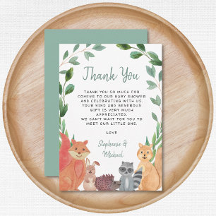 Woodland Animals Baby Shower Thank You Card