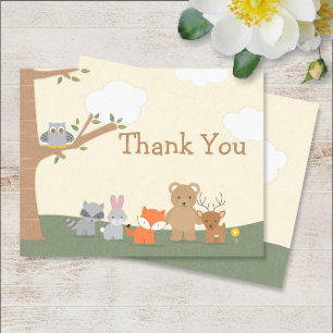 Woodland Animals Baby Shower Thank You Card