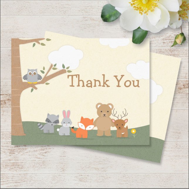 Woodland Animals Baby Shower Thank You Card (Creator Uploaded)