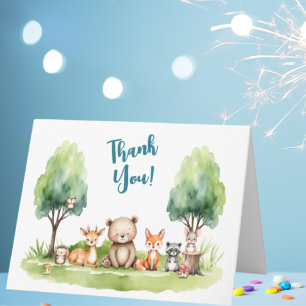Woodland Animals Baby Shower Thank You Card