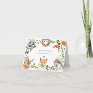 Woodland Animals Baby Shower Thank You Card