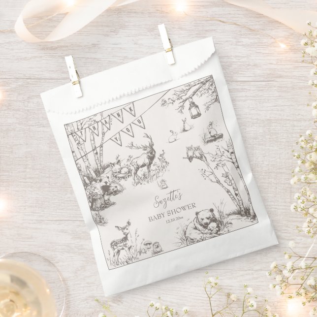 Woodland Animals Baby Shower Thank You Favour Bag (Clipped)