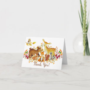 Woodland Animals Baby Shower Thank You Note