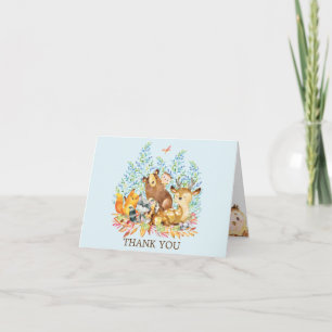 Woodland Animals Baby Shower Thank You Note Card