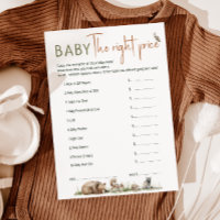 Woodland Animals Baby Shower The Right Price Card