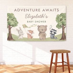 Woodland Animals Baby Shower Welcome Banner