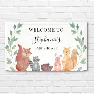 Woodland Animals Baby Shower Welcome Banner