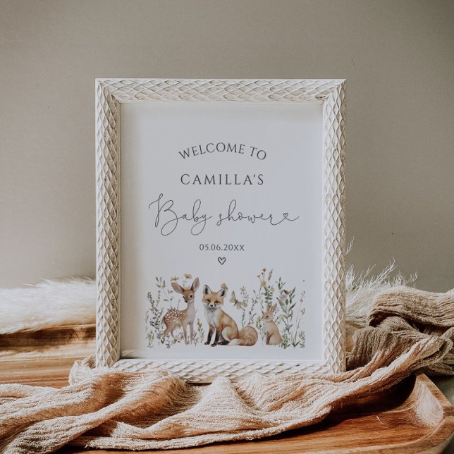 Woodland Animals Baby Shower  Welcome Poster (Creator Uploaded)