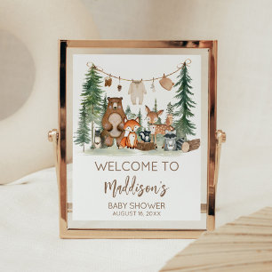 Woodland Animals Baby Shower Welcome Sign