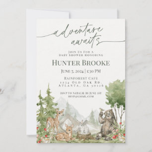 Woodland Animals Baby Shower Woodsy Invitation