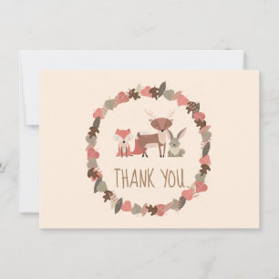 Woodland Animals Baby Thank You Card