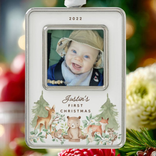 Woodland Animals Baby's First Christmas Ornament (Creator Uploaded)