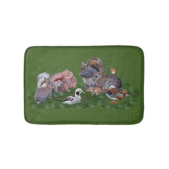 Woodland Animals Bath Mat (Front)