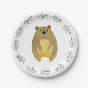 Woodland Animals Bear Paper Plates