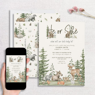 Woodland Animals Bearly Wait Baby Shower Invitatio Invitation