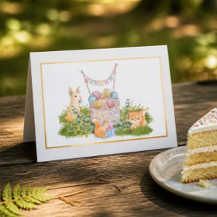 Woodland Animals Birthday Card