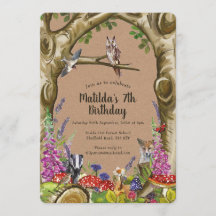 Woodland Animals Birthday Forest Invitation