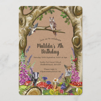 Woodland Animals Birthday Forest Invitation
