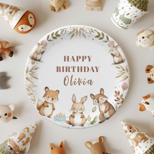 Woodland Animals Birthday Forest  Paper Plate