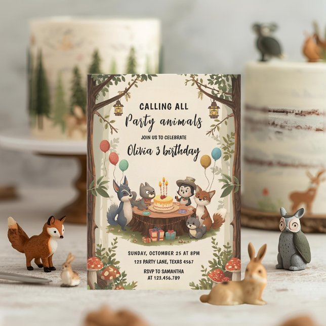 Woodland Animals Birthday Forest Party Invitation (Creator Uploaded)