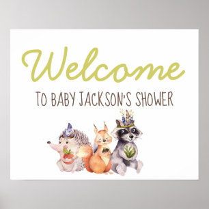 Woodland Animals Birthday or Shower Welcome Sign