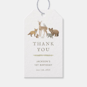 Woodland Animals Birthday Party Gift Tags