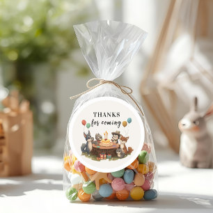 "Woodland Animals Birthday Thank You Classic Round Sticker