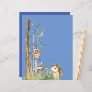 Woodland animals blue baby shower