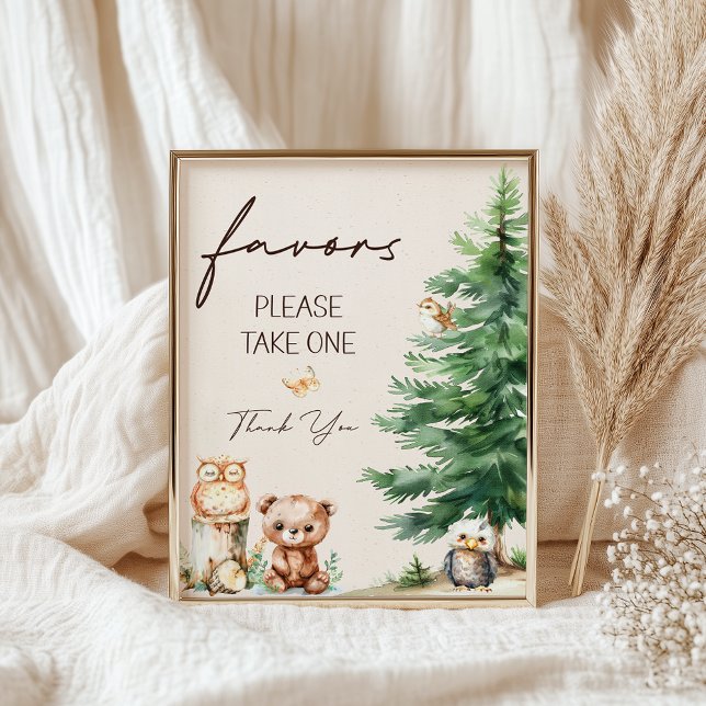 Woodland Animals Boho Baby Shower Favours Sign (Creator Uploaded)