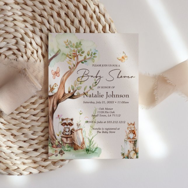 Woodland Animals Boho Baby Shower Invitation (Creator Uploaded)